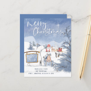 BUDGET Santa Paardendieren Sneeuwfeestdag Kaart
