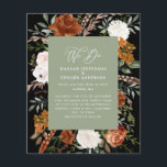 Budget sauge vert botanique détails mariage invita<br><div class="desc">Budget rustique aquarelle couleur florale invitation à mariage et carte de détails. Avec de belles rouille,  terre cuite,  rose rousse,  noir et sauge vert pampas herbe eucalyptus aquarelle détails. Cette invitation de mariage moderne est sûr de définir le style pour votre grand jour.</div>