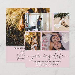 Budget Save Our Date Blush Roze Uitnodiging