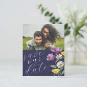 Budget Save Our Date Wildflower Photo Weddenschap (Staand voorkant)