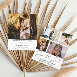 Budget Save the Date 4 Foto Sjabloon Uitnodiging