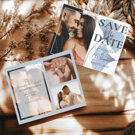 Budget Save the Date Blauw Foto Bruiloft