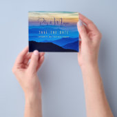 Budget Save the Date Blue Mountain Wedding Flyer (Hand)