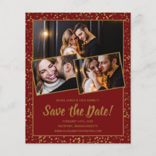 Budget Save the Date Burgundy Gold 3 Foto