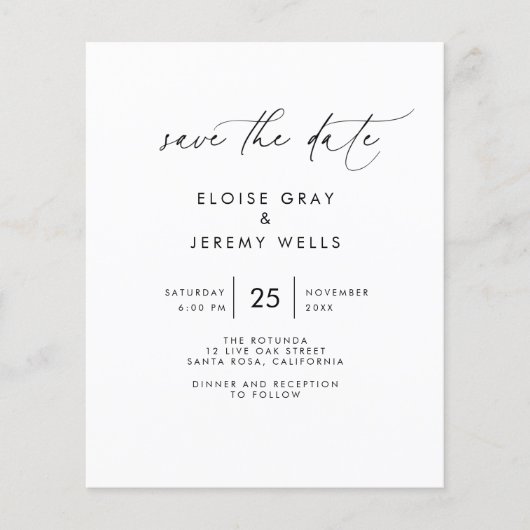 Budget Save the Date Flyer (Voorkant)