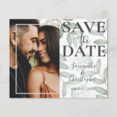 Budget Save the Date Foliage Green Photo Wedding (Voorkant)