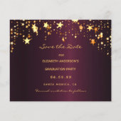 Budget Save the Date graduation party burgundy (Achterkant)