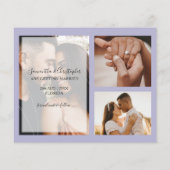 Budget Save the Date Paars Floral Photo Wedding (Achterkant)