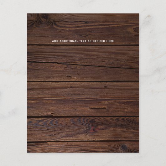 Budget Save The Date Rustiek Hout Goud Foto's Hart (Achterkant)