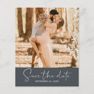 Budget Save the Date Sjabloon Off-Zwart Foto Flyer