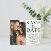 Budget Save the Date Tropical Green Photo Wedding (Staand voorkant)