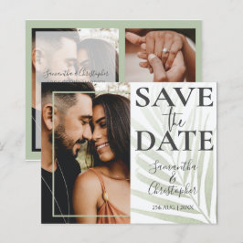 Budget Save the Date Tropisch Groen Foto Bruiloft