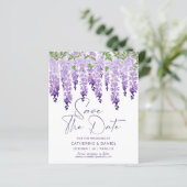 Budget Save the Date Waterverf Wisteria Wedding (Staand voorkant)