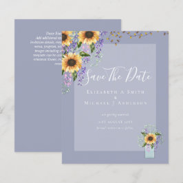 BUDGET SAVE THE DATES Landelijke Zonnebloemen Paar