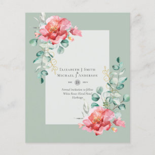 BUDGET SAVE-THE-DATUMS - Witte Rozen Bloemstuk Flyer