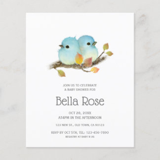 Budget Schattige Blauwe Vogels Jongens Baby Shower