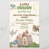 Budget Schattigee Waterverf Dragon Baby shower (Voorkant)