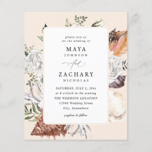 Budget Schelpen & Witte Bloemen Bruiloft - Beige Flyer