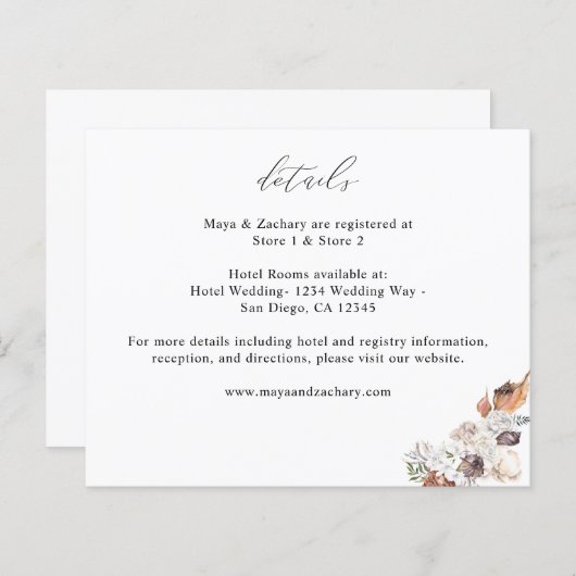 Budget schelpen & witte bloemen Details (Voorkant / Achterkant)