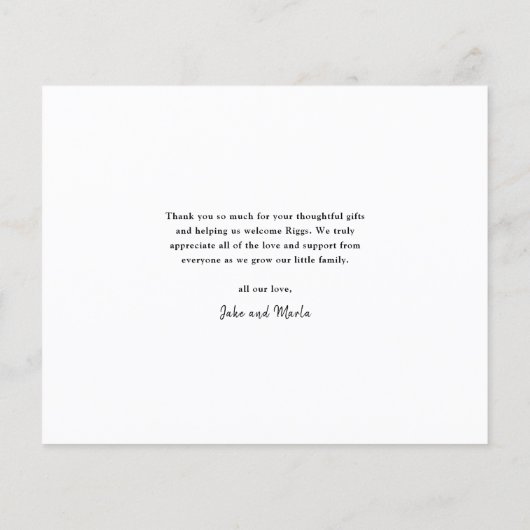 Budget Script 3 Foto Baby Aankondiging Dank u (Achterkant)