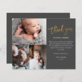 Budget Script 3 Photo Carte de remerciements bébé (Devant / Derrière)