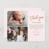 Budget Script 3 Photo Carte de remerciements bébé (Devant / Derrière)
