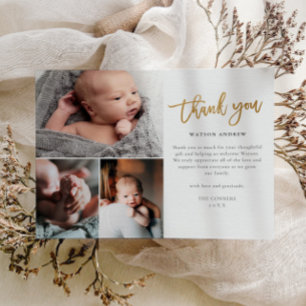 Budget Script 3 Photo Carte de remerciements bébé
