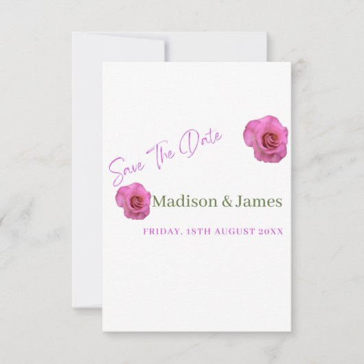 budget script bloemen save the date uitnodiging (Voorkant)