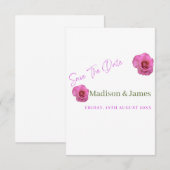 budget script bloemen save the date uitnodiging (Voorkant / Achterkant)