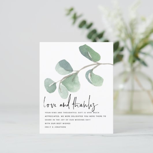 Budget Script Eucalptus Pas getrouwd Foto Dank u (Staand voorkant)