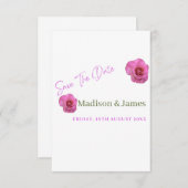 Budget Script Floral Sla de datum uitnodiging op (Voorkant / Achterkant)