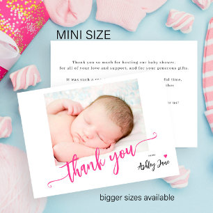 Budget script foto babyshower bedankje notitiekaartje