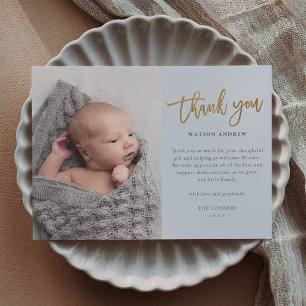 Budget Script Foto Bedankt Kaart Baby Jongen