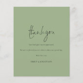 Budget Script Foto Sage Green Weddenschap Bedankt (Voorkant)