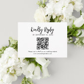 BUDGET Script Hart Monogram Bruiloft QR Code RSVP Informatiekaartje