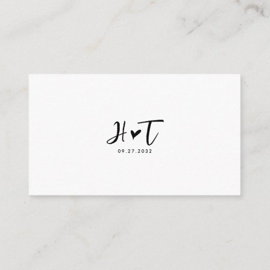 BUDGET Script Hart Monogram Menu Keuze Bruiloft (Achterkant)