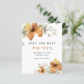 Budget Script Herfst Bloemen Bewaar de datum (Staand voorkant)