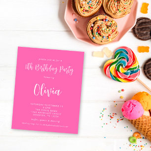 Budget Script Hot Pink 11e verjaardagsfeestje