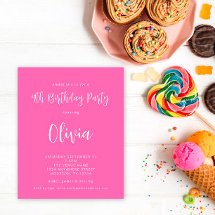 Budget Script Hot Pink 9th Verjaardagsfeestje