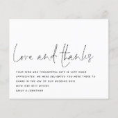 Budget Script Love Bedankt Foto Weddenschap Bedank (Voorkant)