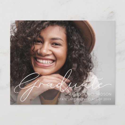 Budget Script Mod Foto Afstudeeraankondiging Flyer (Voorkant)