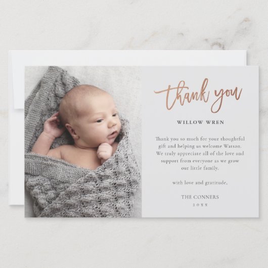 Budget Script Photo Baby Hartelijk dank (Voorkant)