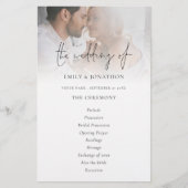 Budget Script Photo Black White Wedding Program (Voorkant)