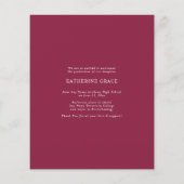 BUDGET Script Photo Burgundy Maroon Afstuderen (Achterkant)