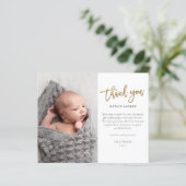 Budget Script Photo Carte de remerciements bébé (Debout devant)