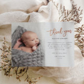 Budget Script Photo Carte de remerciements bébé