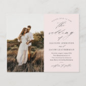 Budget Script Photo Wedding Invitation (Voorkant)
