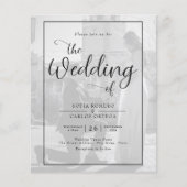 Budget Script Photo Wedding Invitation Flyer (Voorkant)