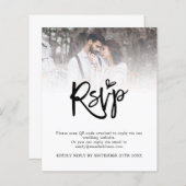 Budget Script QR-code Foto bruiloft RSVP-behuizing (Voorkant / Achterkant)