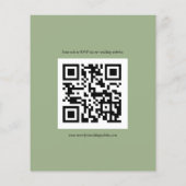Budget Script QR Code Weddenschap Sage RSVP (Achterkant)